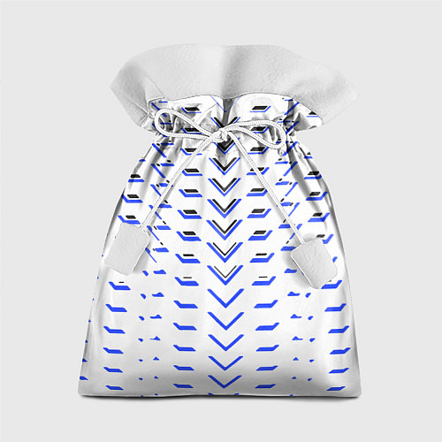 Подарочный мешок Чёрные и синие полосы на белом фоне / 3D-принт – фото 1