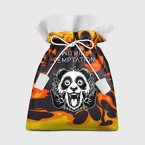 Подарочный мешок Within Temptation рок панда и огонь / 3D-принт – фото 1