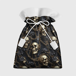 Мешок для подарков Прикованные золотой цепью черепа, цвет: 3D-принт