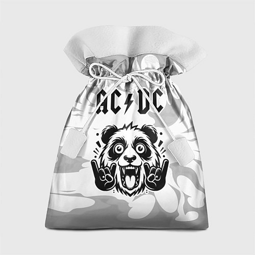 Подарочный мешок AC DC рок панда на светлом фоне / 3D-принт – фото 1