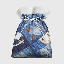 Мешок для подарков Vanguard jeans patchwork - ai art, цвет: 3D-принт
