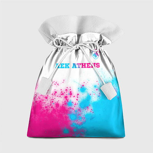 Подарочный мешок AEK Athens neon gradient style посередине / 3D-принт – фото 1