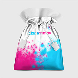 Мешок для подарков AEK Athens neon gradient style посередине, цвет: 3D-принт