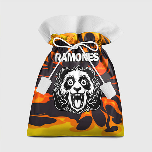 Подарочный мешок Ramones рок панда и огонь / 3D-принт – фото 1