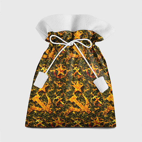 Подарочный мешок Камуфляж в стиле СССР серп и молот / 3D-принт – фото 1