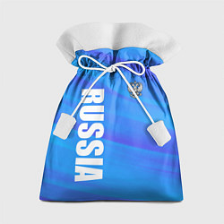 Мешок для подарков Россия - синие волны, цвет: 3D-принт