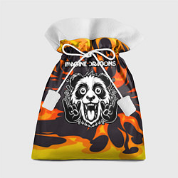 Мешок для подарков Imagine Dragons рок панда и огонь, цвет: 3D-принт
