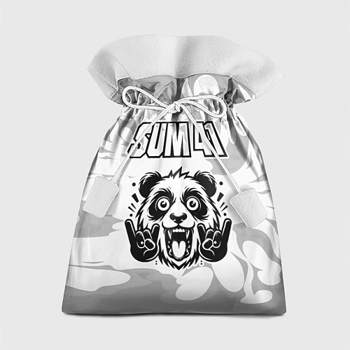 Подарочный мешок Sum41 рок панда на светлом фоне / 3D-принт – фото 1