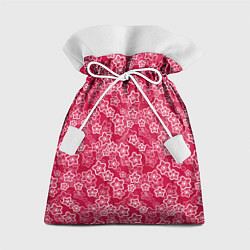 Мешок для подарков Красно-белый цветочный узор ретро, цвет: 3D-принт