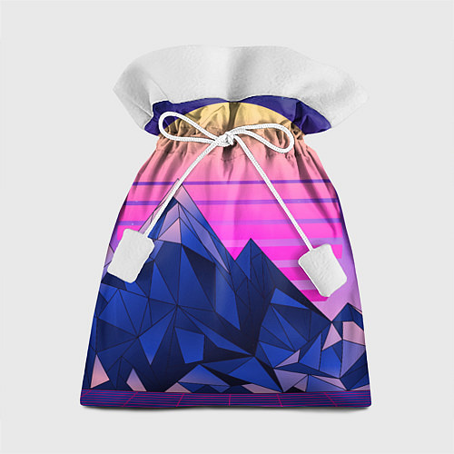 Подарочный мешок Vaporwave неоновые горы / 3D-принт – фото 1