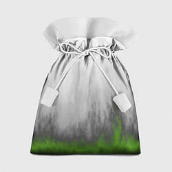 Мешок для подарков Абстрактное пламя зеленое, цвет: 3D-принт