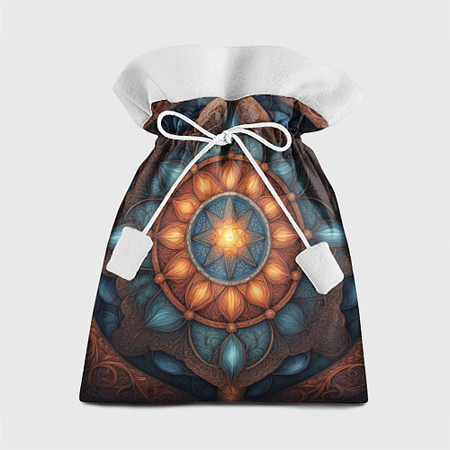 Подарочный мешок Симметричный орнамент - мандала узор со светящейся / 3D-принт – фото 1