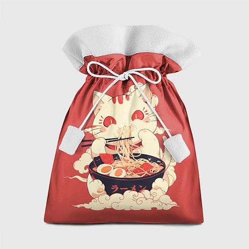 Подарочный мешок Japanese cat eats ramen / 3D-принт – фото 1