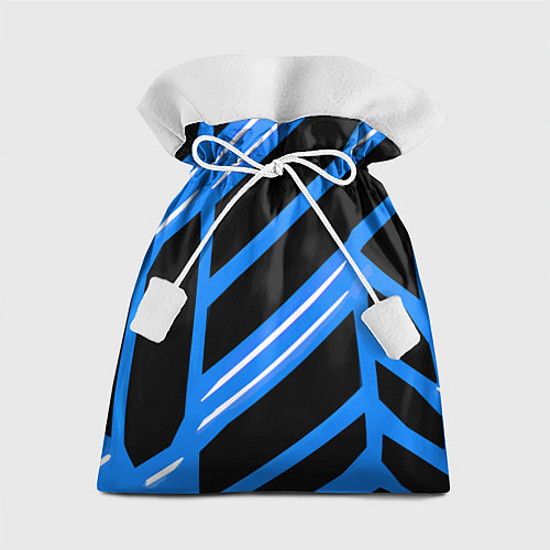 Подарочный мешок Black and white stripes on a blue background / 3D-принт – фото 1