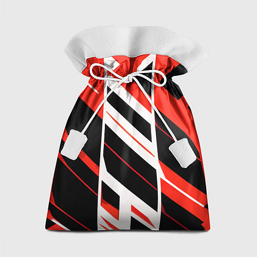 Подарочный мешок Black and red stripes on a white background / 3D-принт – фото 1