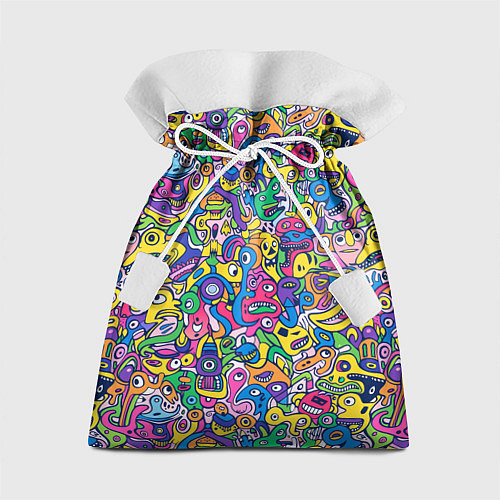 Подарочный мешок Рожицы разноцветные / 3D-принт – фото 1
