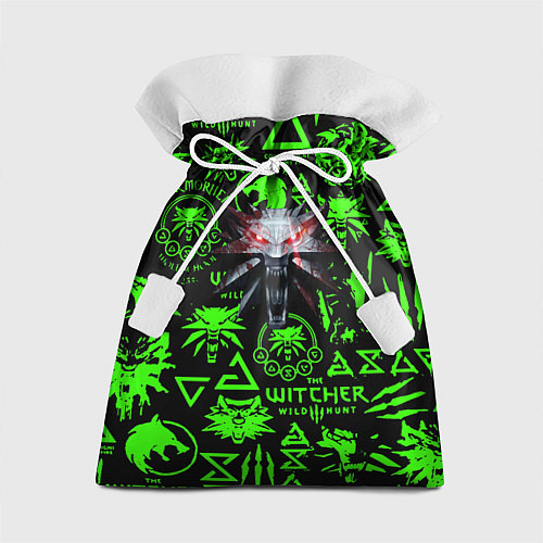 Подарочный мешок Ведьмак кислотные логотипы волк / 3D-принт – фото 1
