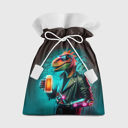 Подарочный мешок Чувак пивозавр - киберпанк фантазия / 3D-принт – фото 1
