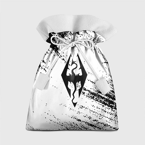 Подарочный мешок The Elder Scrolls чёрно белые краски / 3D-принт – фото 1
