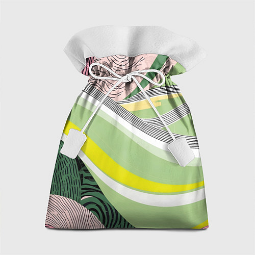 Подарочный мешок Салатовая абстракция / 3D-принт – фото 1