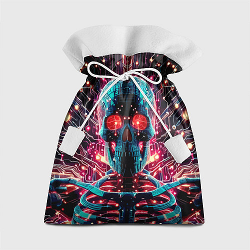 Подарочный мешок Neon cyber skull - ai art fantasy / 3D-принт – фото 1