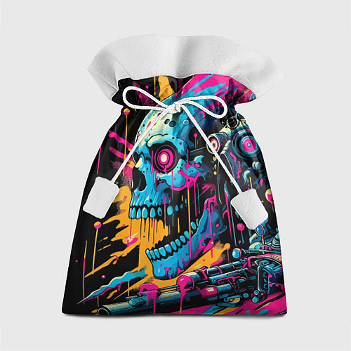 Подарочный мешок Cool cyber skull - ai art / 3D-принт – фото 1