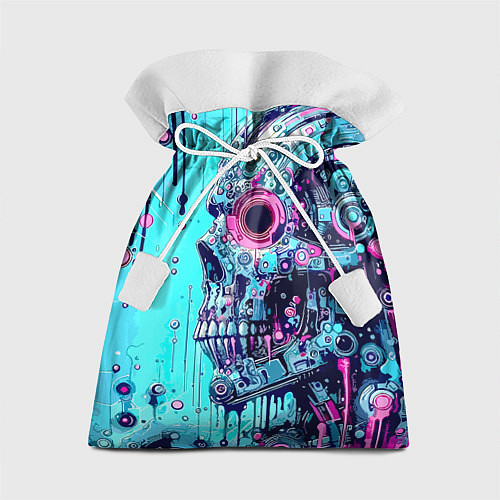 Подарочный мешок Cyber skull - blots sketch / 3D-принт – фото 1