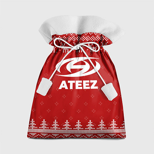 Подарочный мешок Новогодний Ateez с оленями / 3D-принт – фото 1