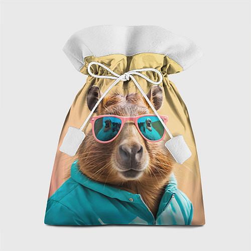 Подарочный мешок Модная капибара в отпуске / 3D-принт – фото 1
