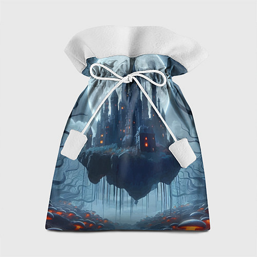 Подарочный мешок Замок Дракулы и неоновые грибы - нейроарт фантазия / 3D-принт – фото 1