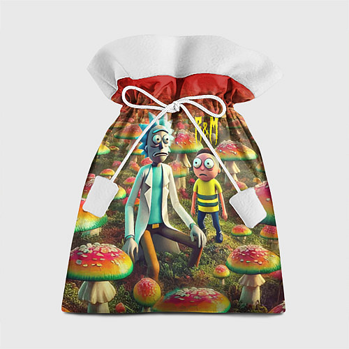 Подарочный мешок Рик и Морти заблудились в мухоморном поле / 3D-принт – фото 1