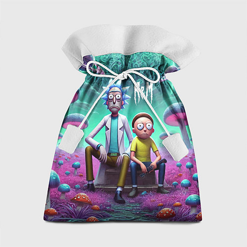 Подарочный мешок Рик и Морту на сказочной грибной планете - нейроар / 3D-принт – фото 1