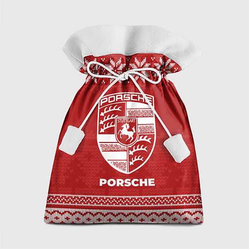 Подарочный мешок Новогодний Porsche / 3D-принт – фото 1