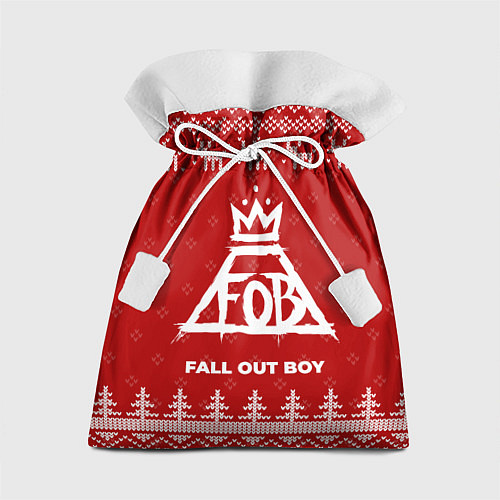 Подарочный мешок Новогодний Fall Out Boy с оленями / 3D-принт – фото 1