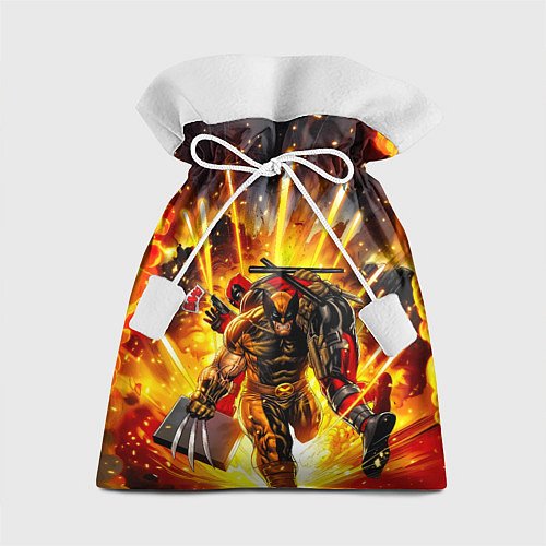 Подарочный мешок Дэдпул и Росомаха при взрыве / 3D-принт – фото 1