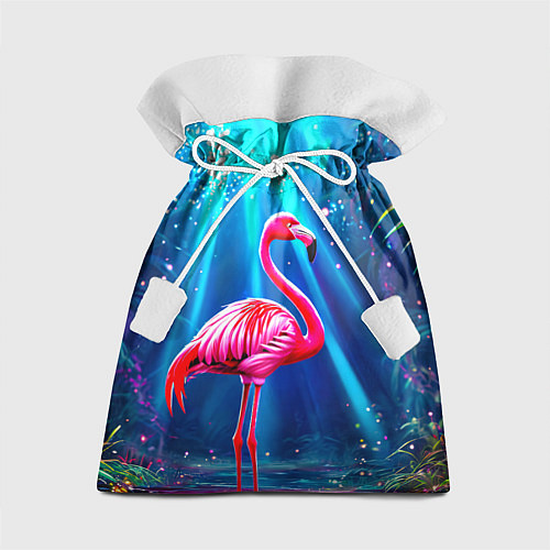 Подарочный мешок Розовый фламинго в джунглях / 3D-принт – фото 1