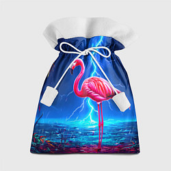 Мешок для подарков Фламинго и молния, цвет: 3D-принт