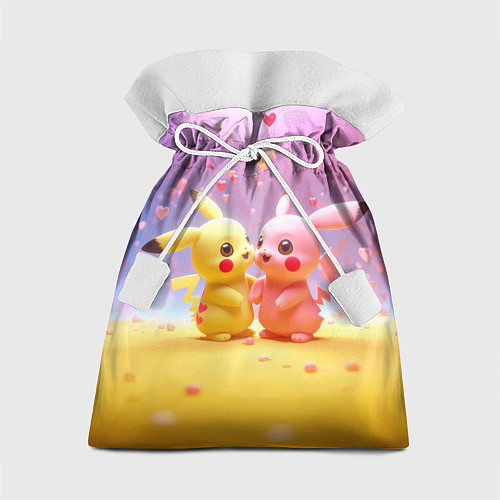 Подарочный мешок Желтые и розовый Пикачу / 3D-принт – фото 1