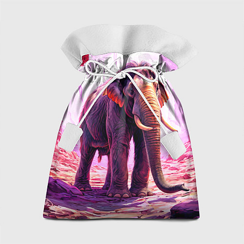 Подарочный мешок Слон в розовом свете / 3D-принт – фото 1