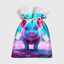 Мешок для подарков Свинка в розовом свете, цвет: 3D-принт