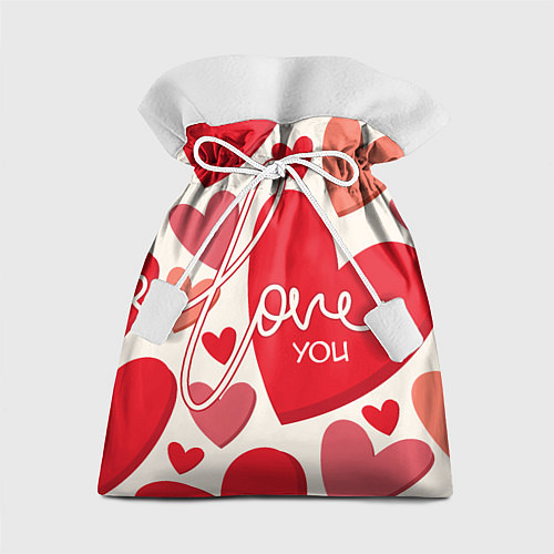 Подарочный мешок Love you hearts pattern / 3D-принт – фото 1