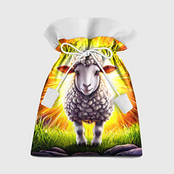 Мешок для подарков Овечка в ярких лучах, цвет: 3D-принт