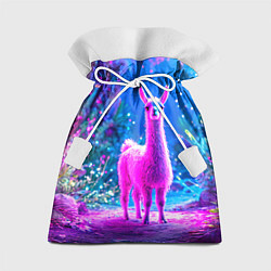 Мешок для подарков Лама в розовом, цвет: 3D-принт
