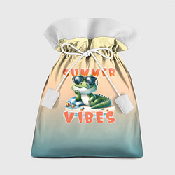 Мешок для подарков Крокодил на пляже, цвет: 3D-принт