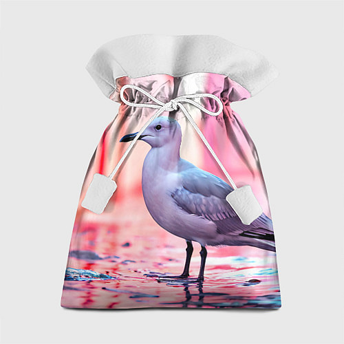 Подарочный мешок Чайка на розовом / 3D-принт – фото 1