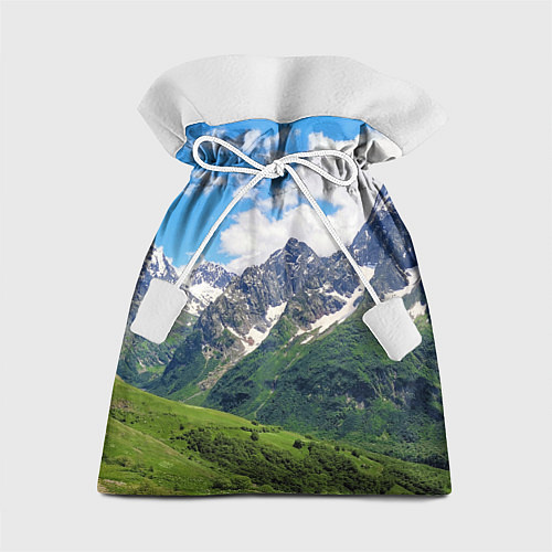 Подарочный мешок Домбай - горный пейзаж на Северном Кавказе / 3D-принт – фото 1