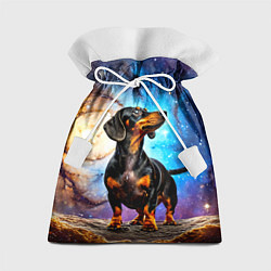 Мешок для подарков Такса в космосе, цвет: 3D-принт