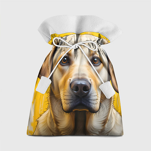 Подарочный мешок Лабрадор и желтая краска / 3D-принт – фото 1