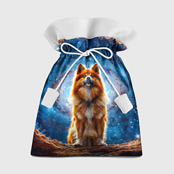 Мешок для подарков Финский лаппхунд в космосе, цвет: 3D-принт