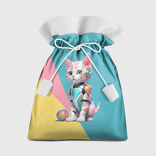 Подарочный мешок Кибер котёнок с мячиком - милашка / 3D-принт – фото 1